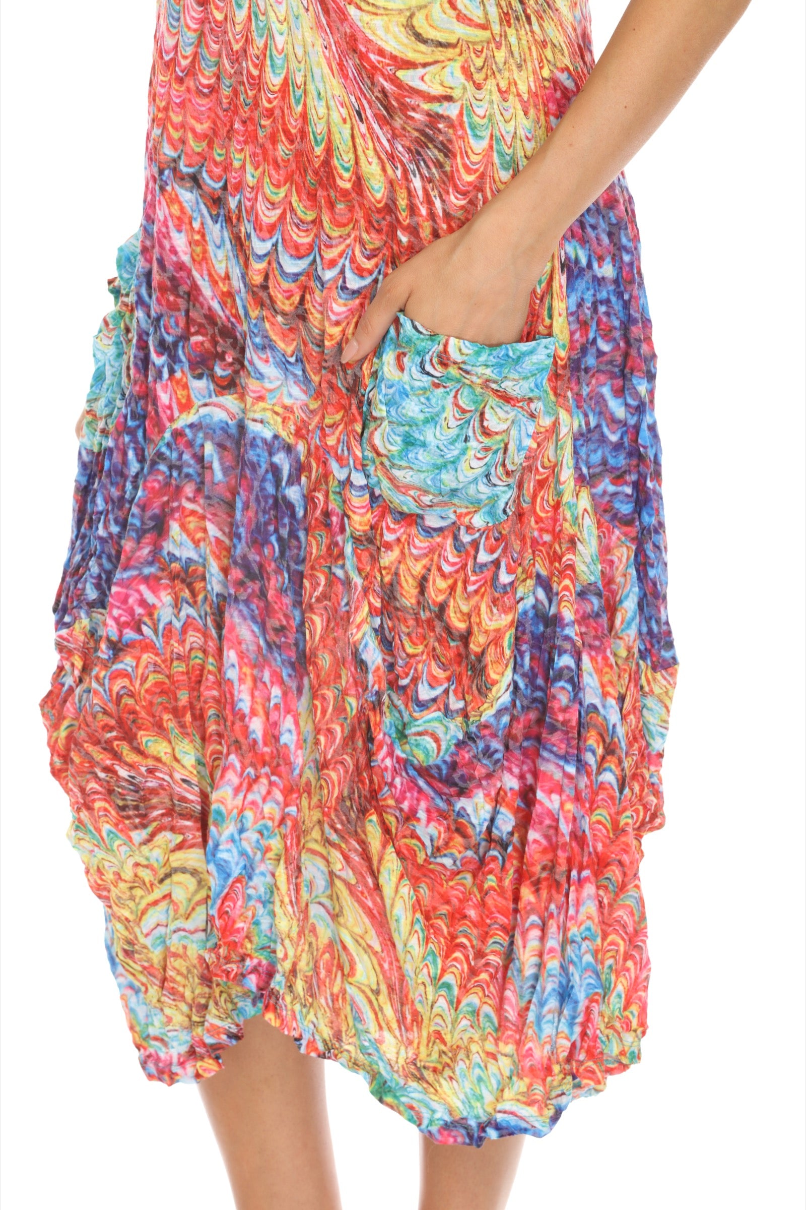 Valerie Dress - Rainbow Plume - CARINE