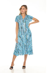 Harper Dress - Aqua Strata - CARINE