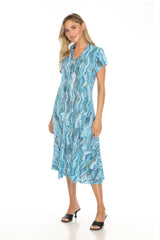 Harper Dress - Aqua Strata - CARINE