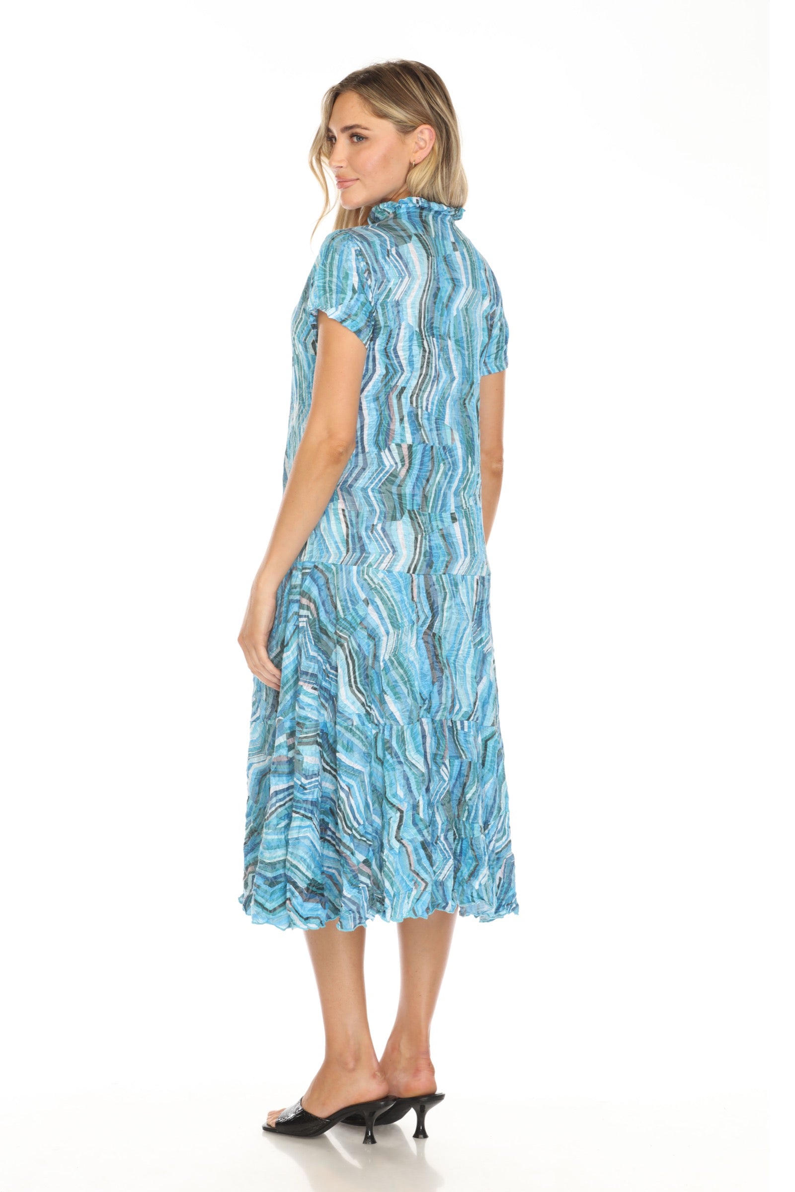 Harper Dress - Aqua Strata - CARINE