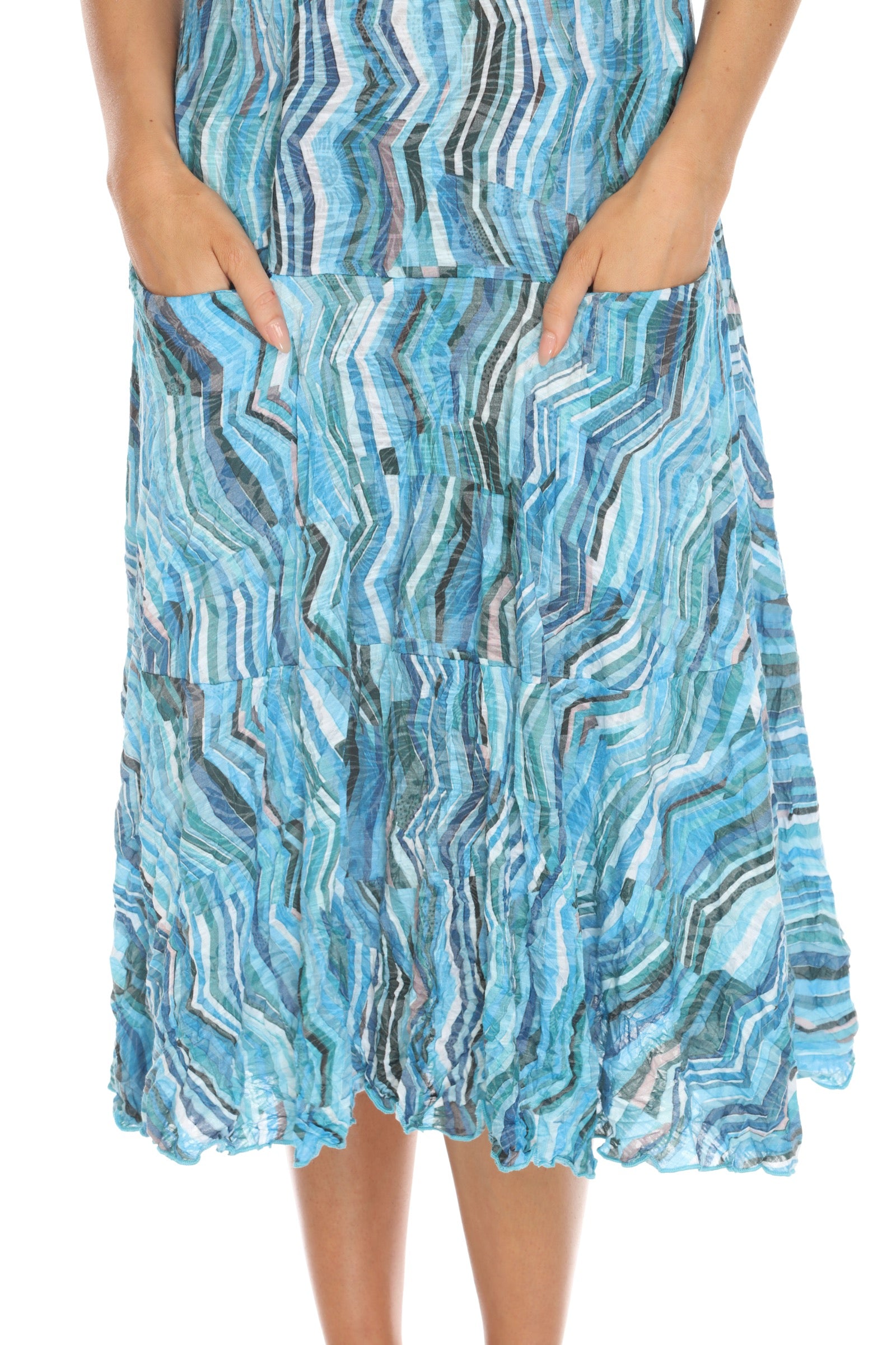 Harper Dress - Aqua Strata CARINE Harper Dress - Aqua Strata CARINE