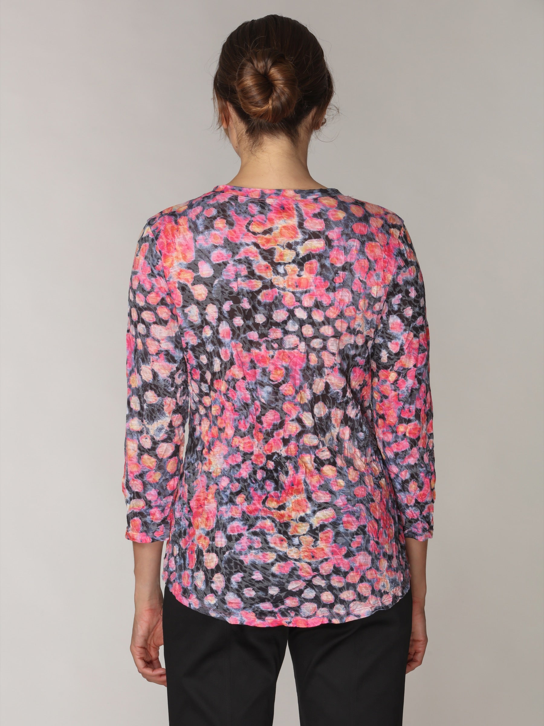 V-Neck Top - Rose Blots