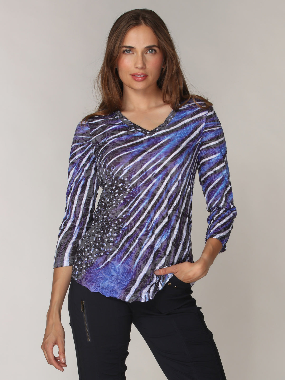 V-Neck Top - Sapphire Burst