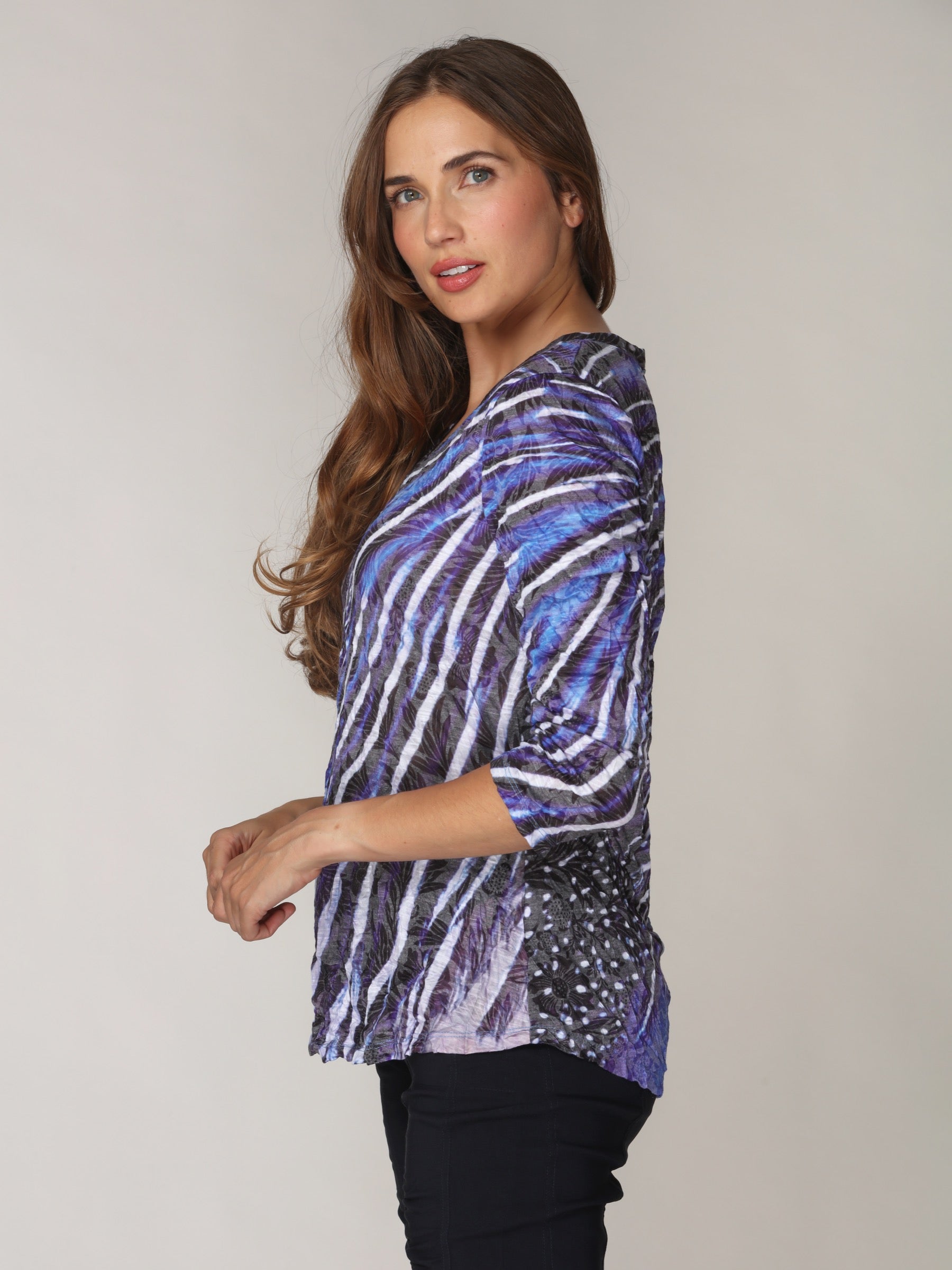 V-Neck Top - Sapphire Burst