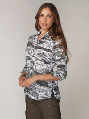 Sabrina Shirt - Olive Drift