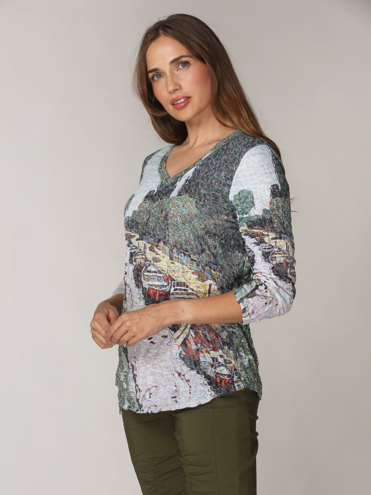 V-Neck Top - Venice Garden
