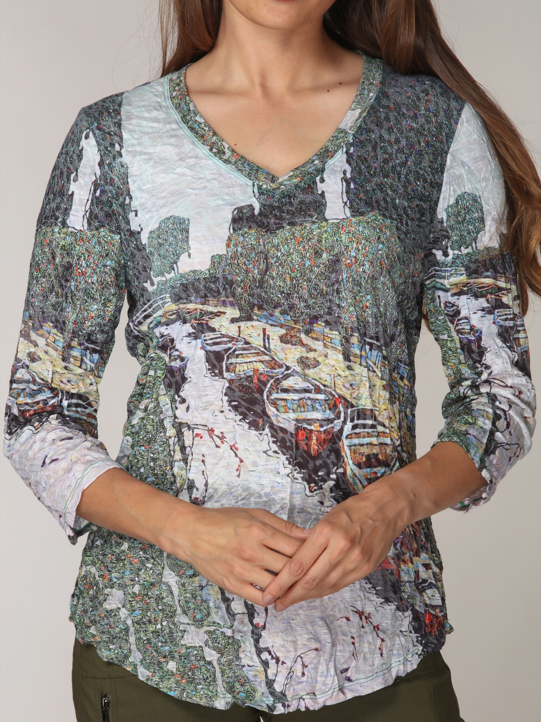 V-Neck Top - Venice Garden