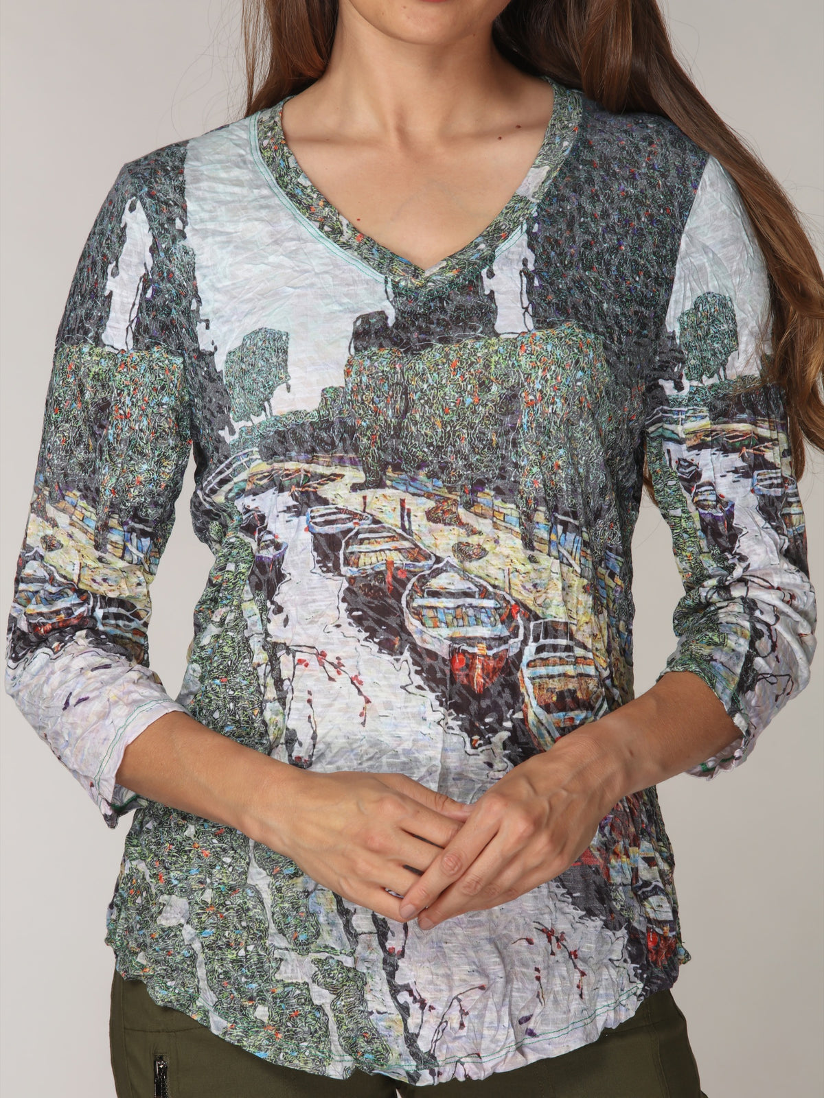 V-Neck Top - Venice Garden