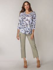 V-Neck Top - Drift Stripes