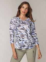 V-Neck Top - Drift Stripes