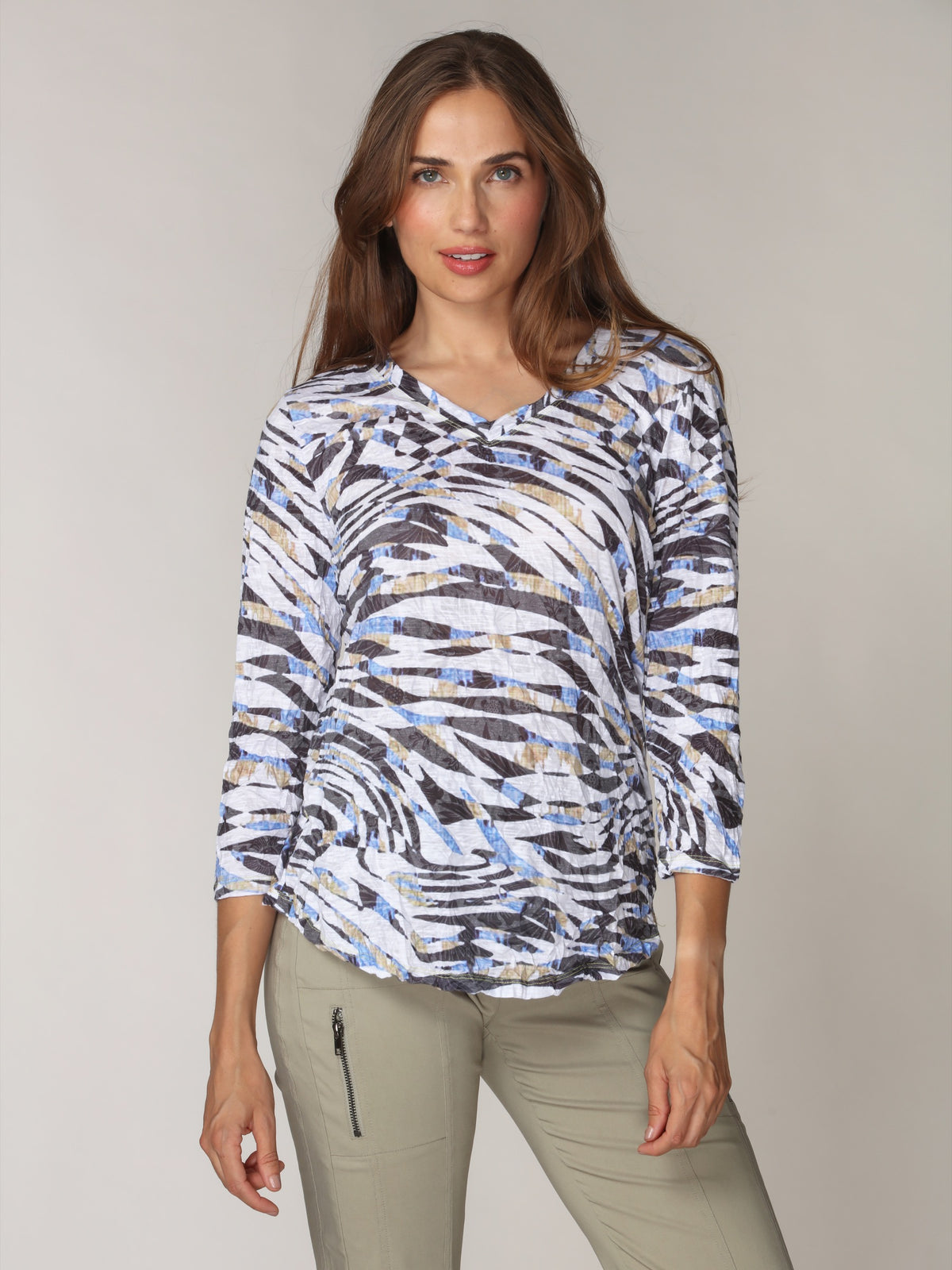 V-Neck Top - Drift Stripes