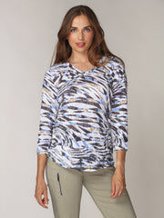 V-Neck Top - Drift Stripes