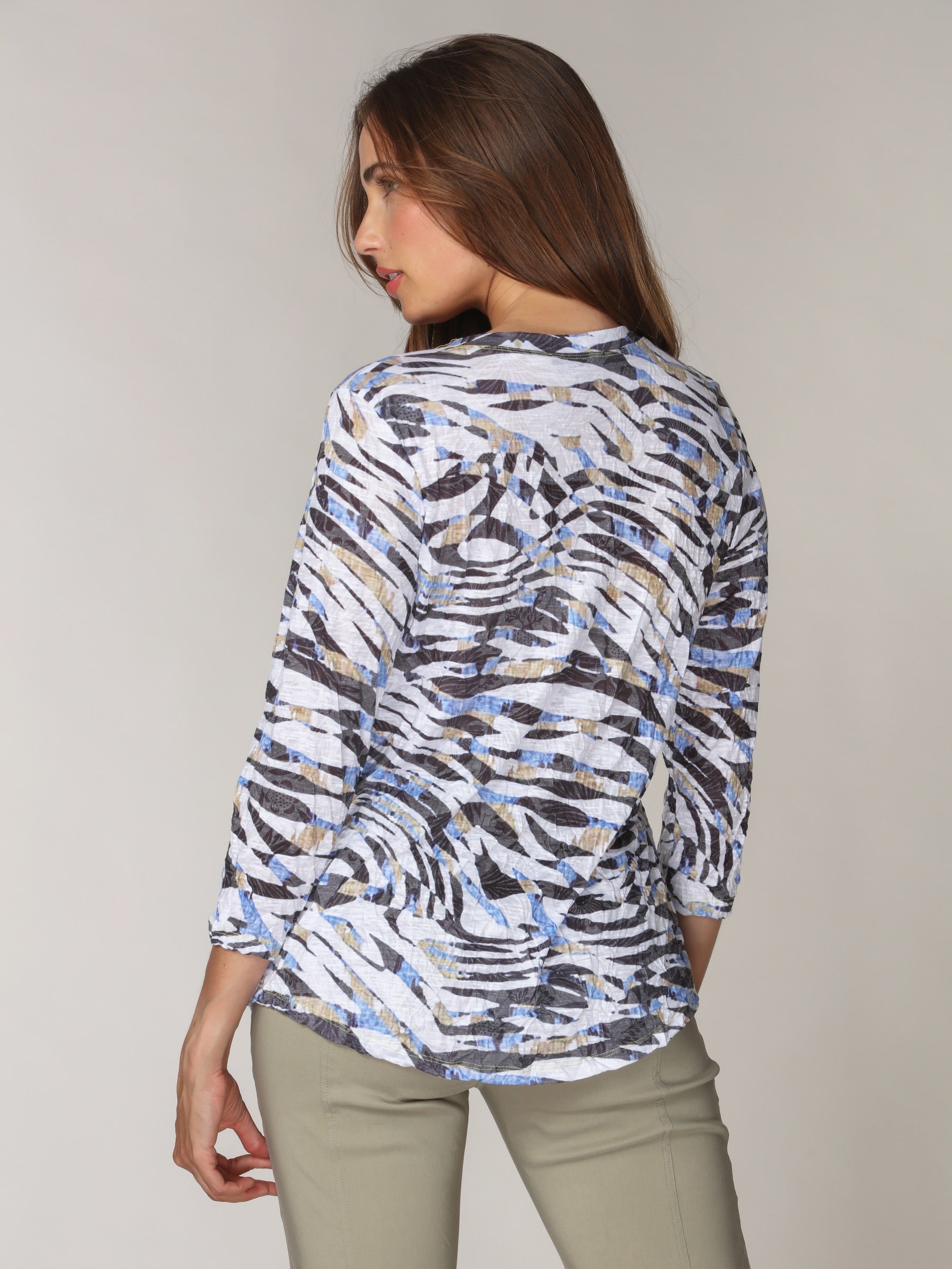 V-Neck Top - Drift Stripes