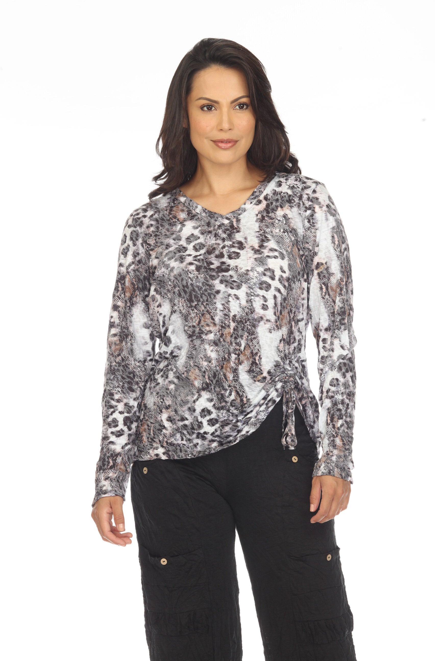 Carlie Top L/S - Leopard Burst - CARINE