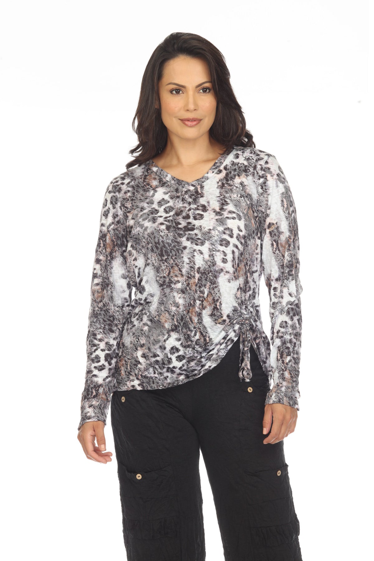 Carlie Top L/S - Leopard Burst - CARINE
