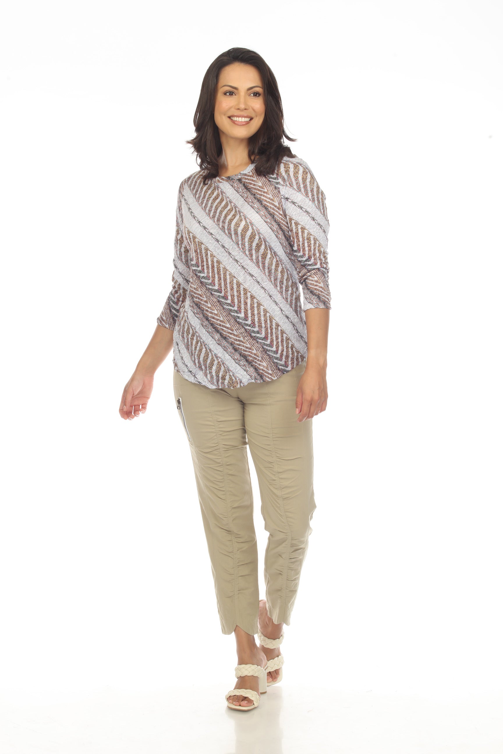 Round-Neck Top - Verdant Arrows - CARINE