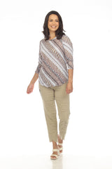 Round-Neck Top - Verdant Arrows - CARINE