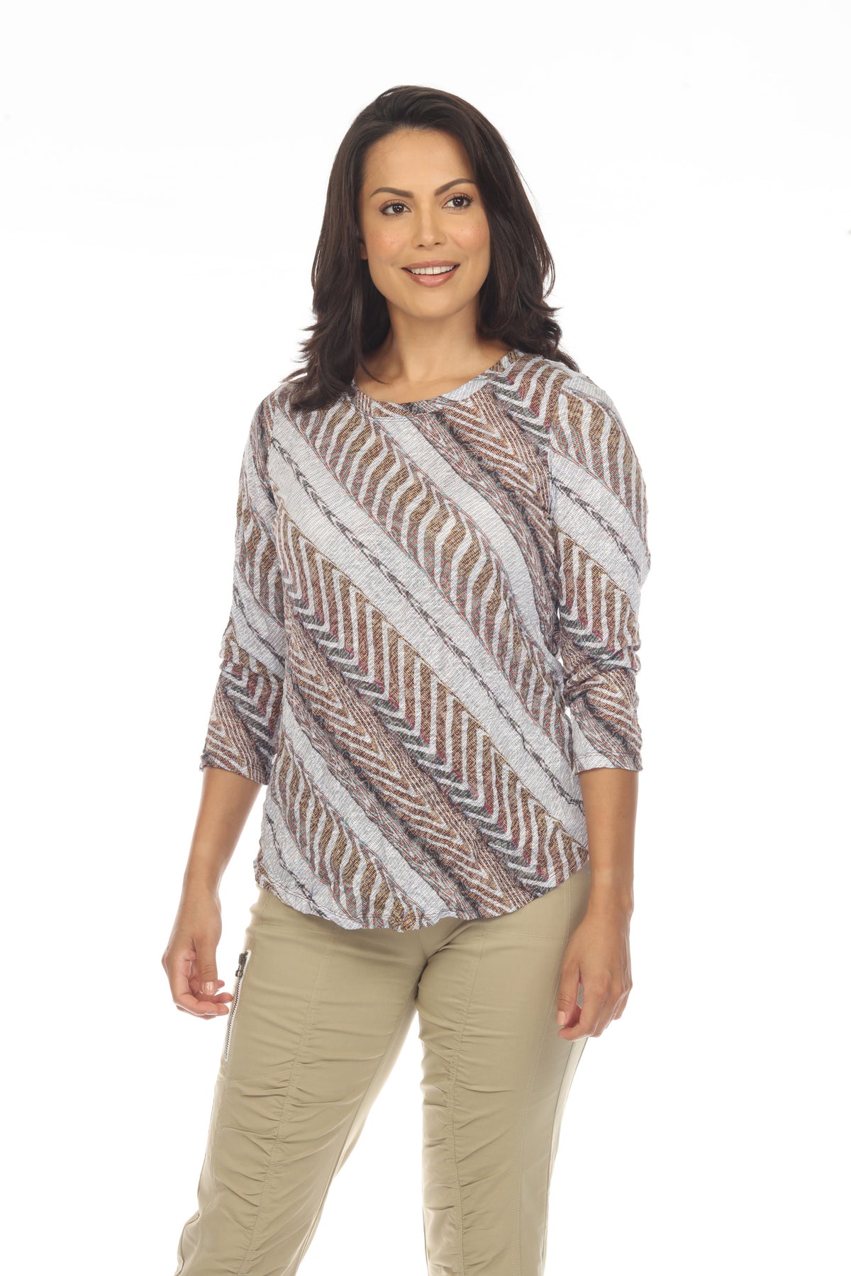 Round-Neck Top - Verdant Arrows - CARINE