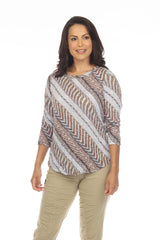 Round-Neck Top - Verdant Arrows - CARINE