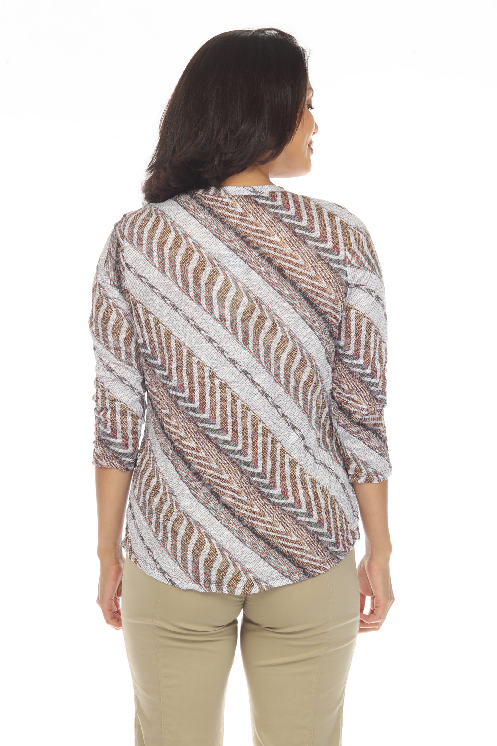 Round-Neck Top - Verdant Arrows - CARINE