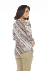 Round-Neck Top - Verdant Arrows - CARINE