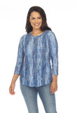 Round-Neck Top - Cobalt Dash - CARINE