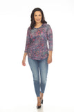 Round-Neck Top - Indigo Dash - CARINE