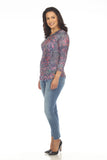 Round-Neck Top - Indigo Dash - CARINE