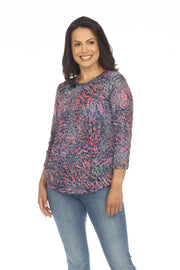 Round-Neck Top - Indigo Dash