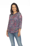 Round-Neck Top - Indigo Dash - CARINE