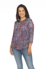 Round-Neck Top - Indigo Dash - CARINE
