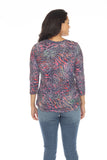 Round-Neck Top - Indigo Dash - CARINE