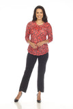 Round-Neck Top - Scarlet Mix - CARINE