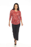 Round-Neck Top - Scarlet Mix - CARINE