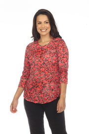 Round-Neck Top - Scarlet Mix