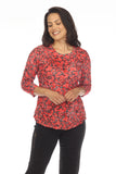 Round-Neck Top - Scarlet Mix - CARINE