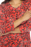 Round-Neck Top - Scarlet Mix - CARINE