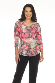 V-Neck Top - Fall Fuchsia