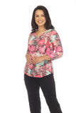 V-Neck Top - Fall Fuchsia - CARINE