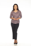 V-Neck Top - Red Deco - CARINE