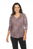 V-Neck Top - Red Deco - CARINE