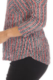 V-Neck Top - Red Deco - CARINE