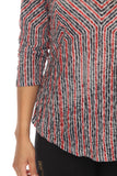 V-Neck Top - Red Deco - CARINE