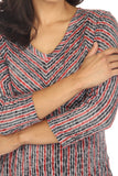 V-Neck Top - Red Deco - CARINE