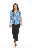 V-Neck Top - Neon Blue - CARINE