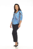 V-Neck Top - Neon Blue - CARINE