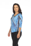 V-Neck Top - Neon Blue - CARINE