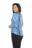 V-Neck Top - Neon Blue - CARINE