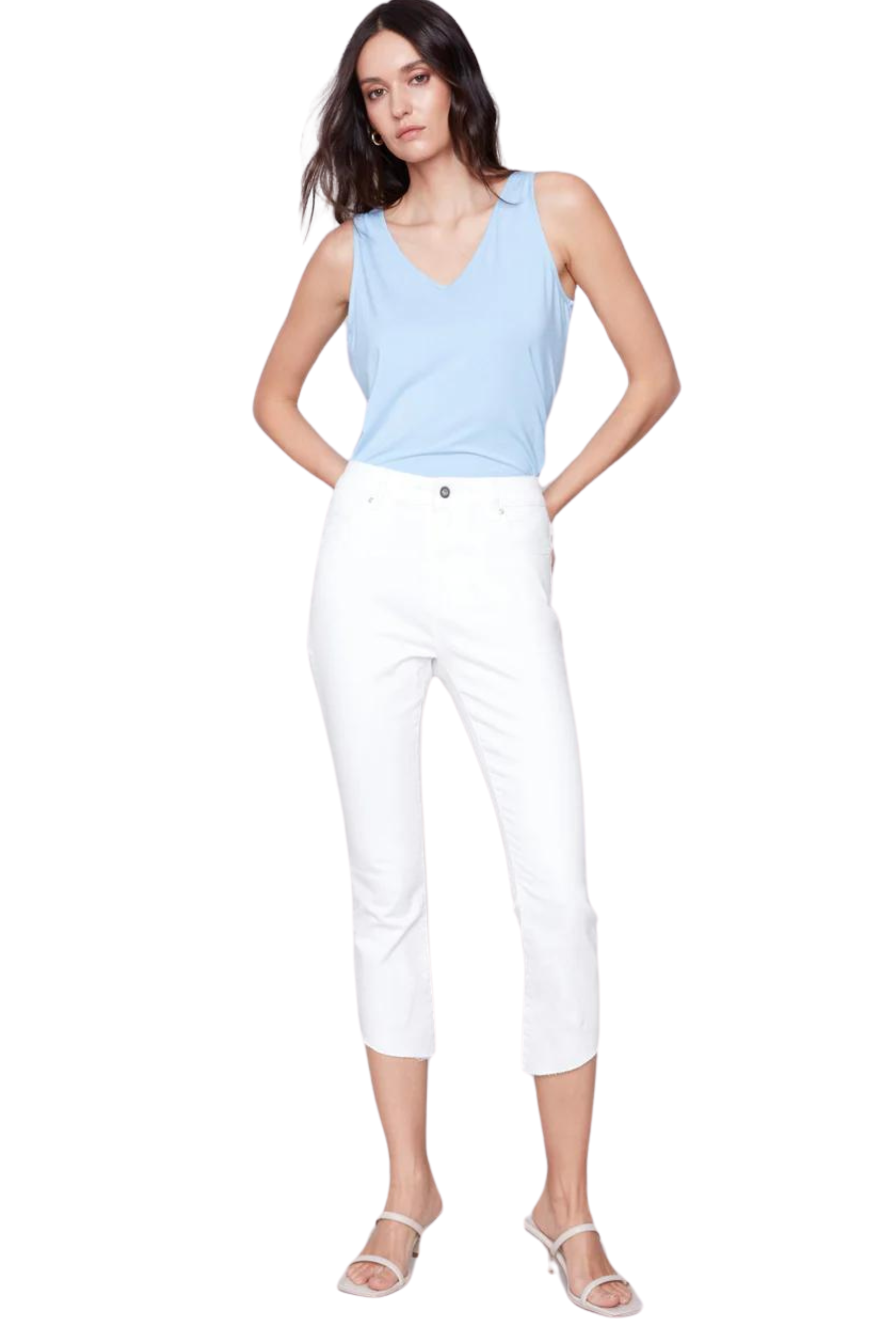 Bell Bottom Pant Raw Assymetrical Hem - CARINE