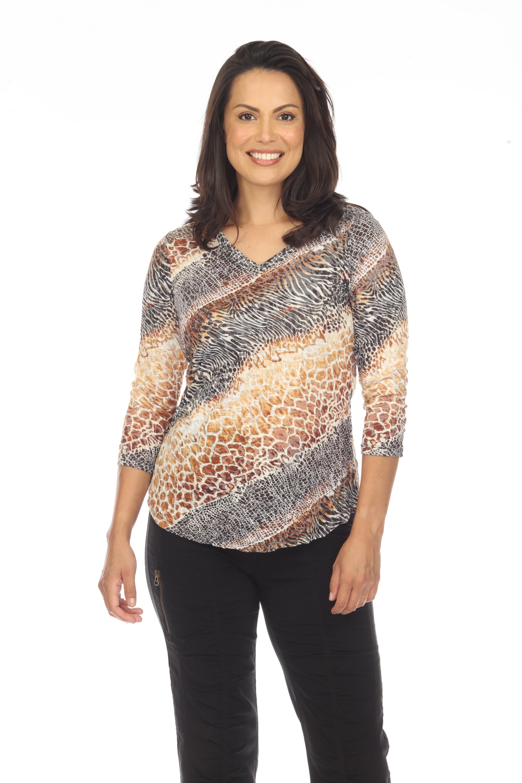 V-Neck Top - Sun Animal - CARINE